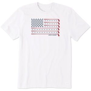 Life Is Good Men's Crusher Lite Golf White Flag Graphic Tee